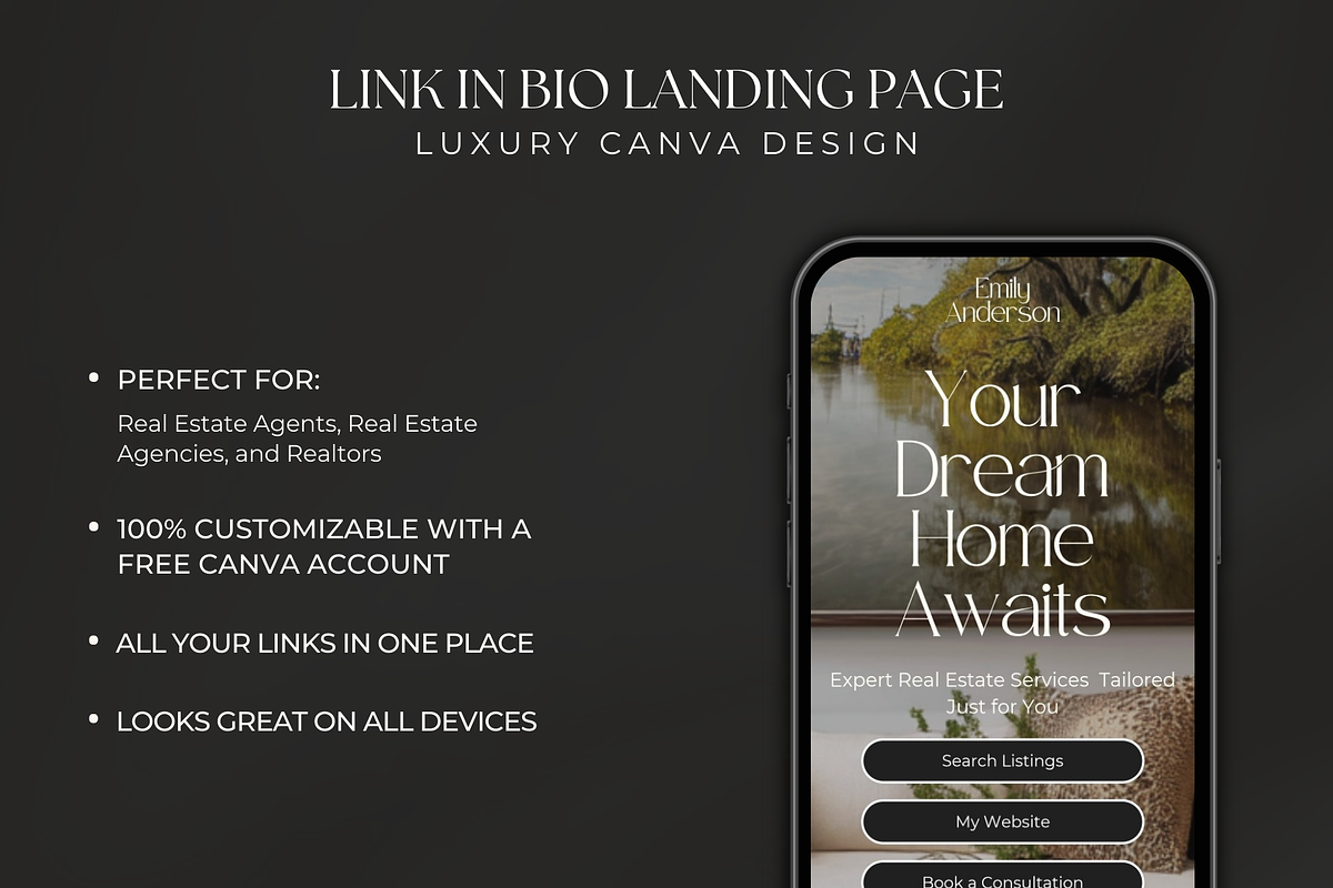 Real Estate Link in Bio for Canva, an App Template by Meraki Templates (Photo 2 of 8)