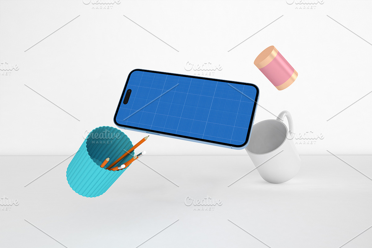 iPhone 16 Pro Max Desktop Mockup, an iPhone Mockup by Qaleb Studio