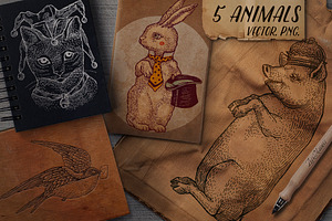 5 Graphics Animals set