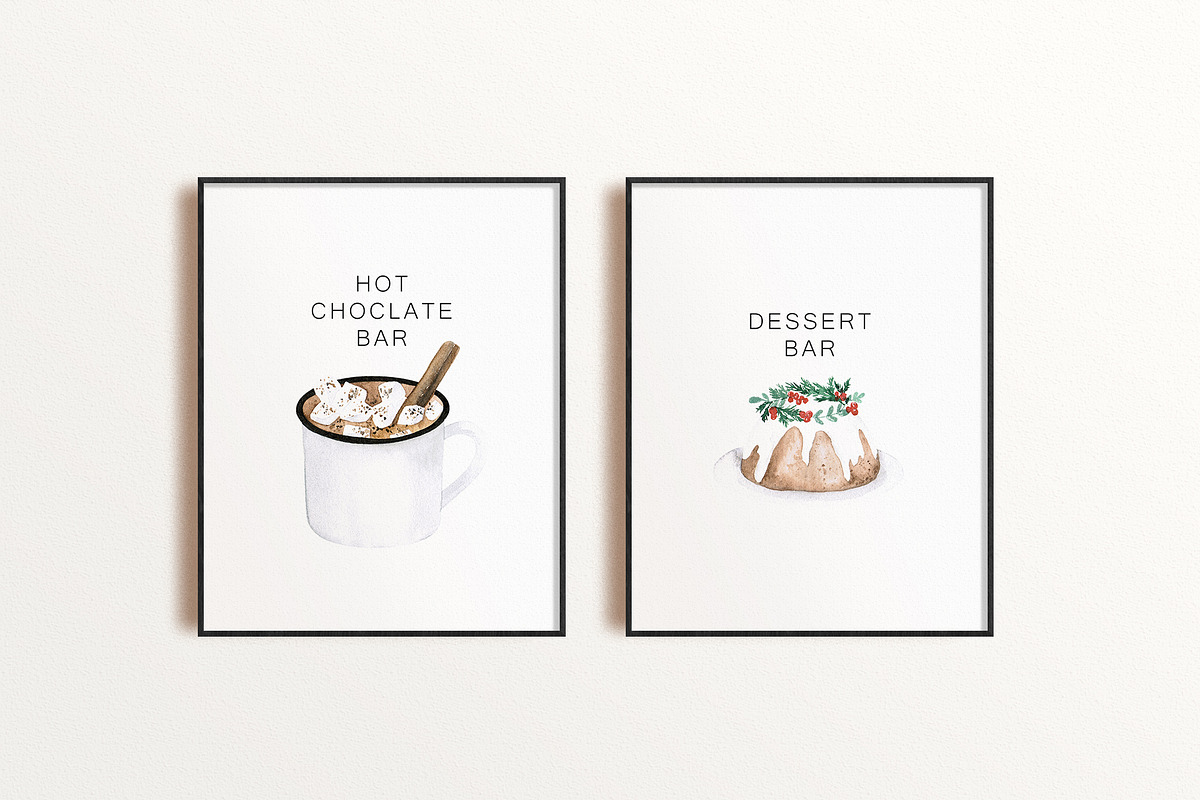Watercolor Modern Christmas, a Seasonal Illustration by LeriaArt watercolor (Photo 4 of 17)