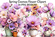 Spring Cosmos Flower Clipart, an Illustration by Daily.Designs (Thumbnail 1 of 6)