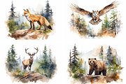 Rustic Watercolor Forest Collection, an Animal Illustration by artsy-fartsy (Thumbnail 2 of 6)