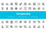 125+ Corporate Line Icons, an Outline Icon by Prosymbols (Thumbnail 1 of 3)