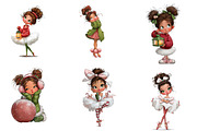 Christmas girl clipart, an Illustration by CreationArt (Thumbnail 4 of 5)
