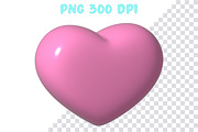3D Hearts clipart. Hearts icon PNG, a Decorative Illustration by VectoriyA (Thumbnail 3 of 3)