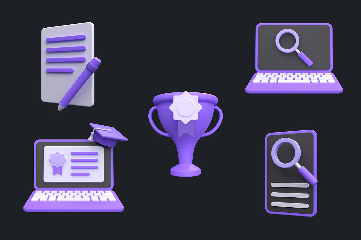 Online Education 3D Illustration V2, an Object 3D Model by Rishsketch (Photo 4 of 4)