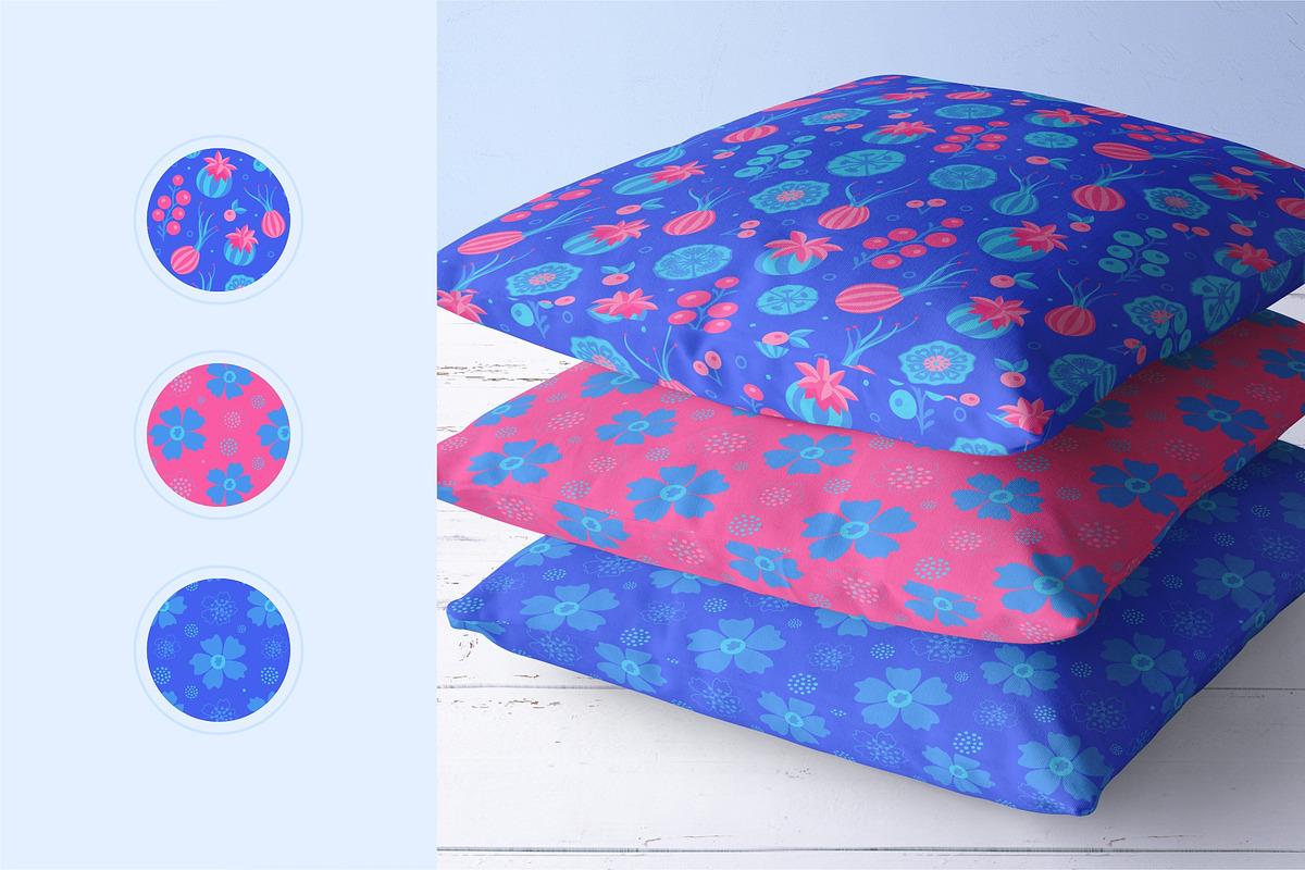 Blue vector seamless patterns, a Pattern Graphic by LartGraphics (Photo 5 of 6)