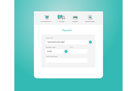 vector outline checkout icons