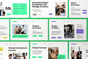 White Green Project Proposal Google, a Presentation Template by graphicook