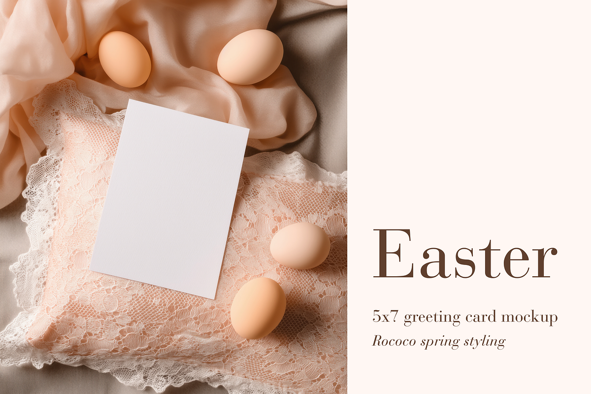Rococo Lace 5x7 Easter Card Mockup, a Product Mockup by Serenefeeling (Photo 1 of 6)