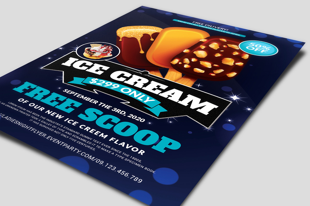 Ice Cream Flyer Template, a Flyer Template by AfzaalGraphics