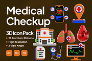 Medical Checkup 3D Icon Pack, an Object 3D Model by Permadi Creative (Thumbnail 1 of 2)