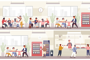Students at school cafeteria, an Education Illustration by Good Studio