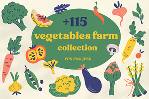 Vegetables farm collection