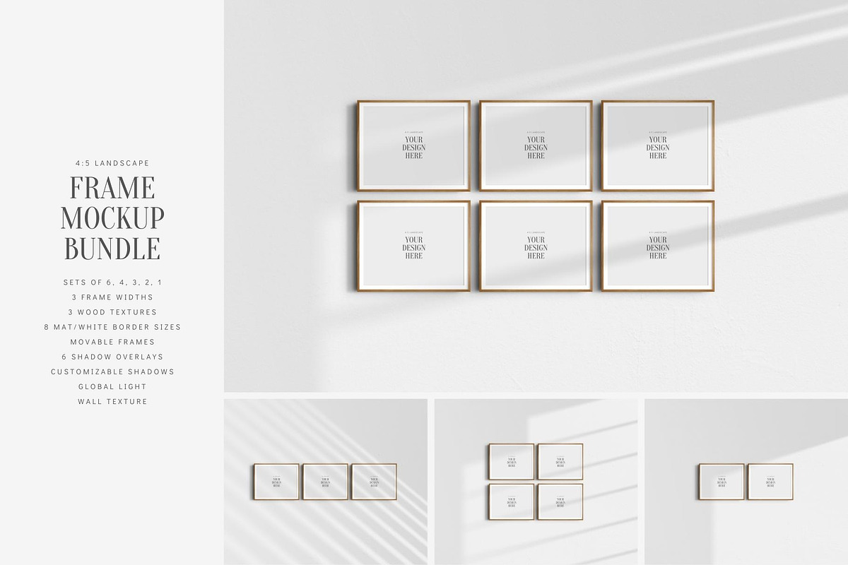 5:4 Frame Mockup BUNDLE 4:5 L, a Product Mockup by DESIGN BY nube (Photo 1 of 15)