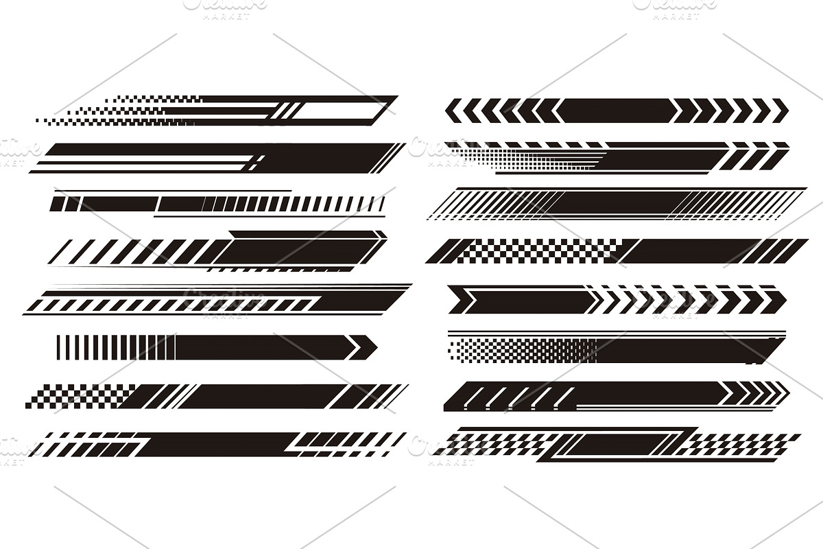 Dynamic black racing stripes with, an Illustration by art PVP - market