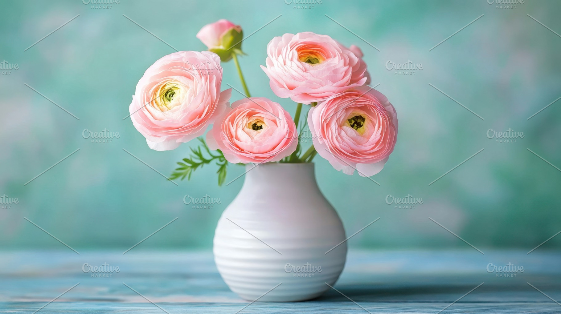Pink ranunculus flowers in vase, a Photo by Beautiful things