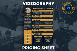 Videography Pricing Sheet Template