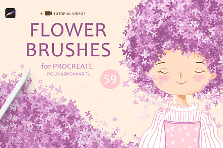 Flower Brushes for Procreate, a Brush Add-On by polikarpovaart
