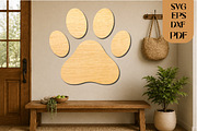 Paw Print SVG Laser Cut File, an Object Graphic by DreamCafeArt (Thumbnail 2 of 4)