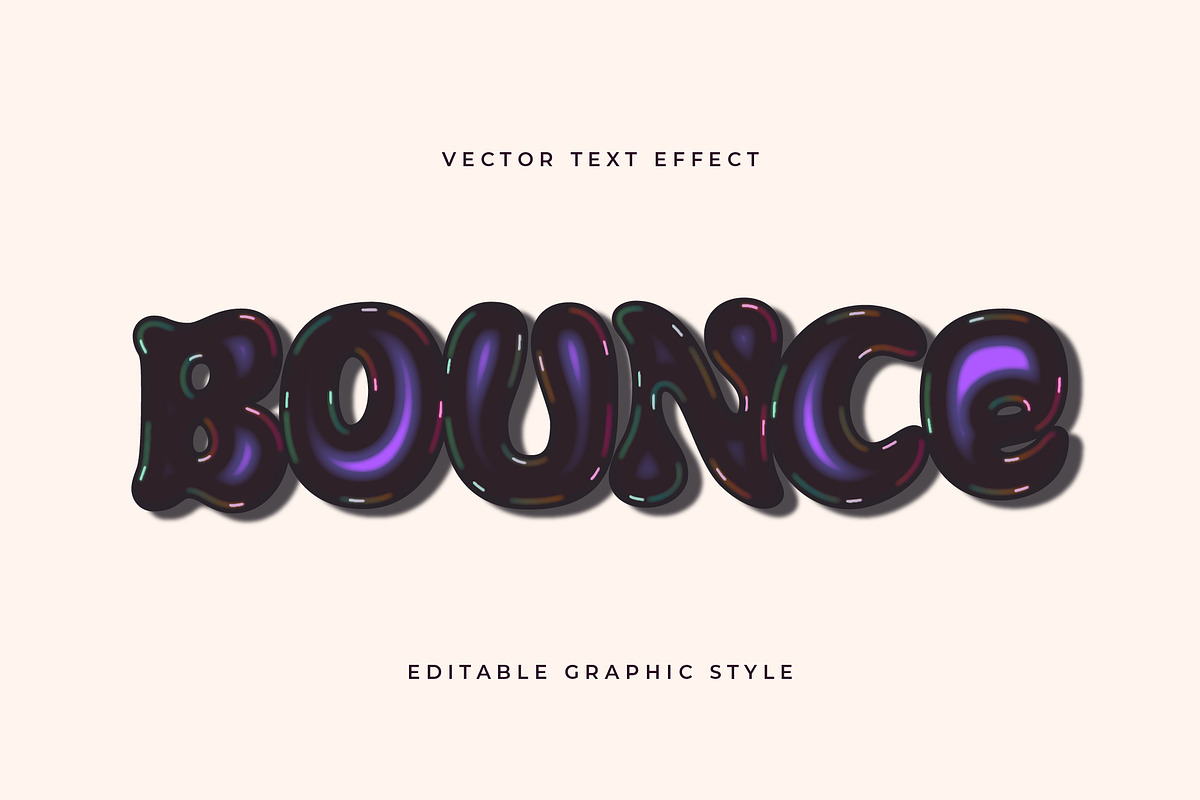 Glossy Dark Inflated Text Effect