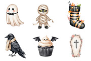 Beige & Black Halloween Clipart, an Illustration by Watercolor design (Thumbnail 2 of 4)