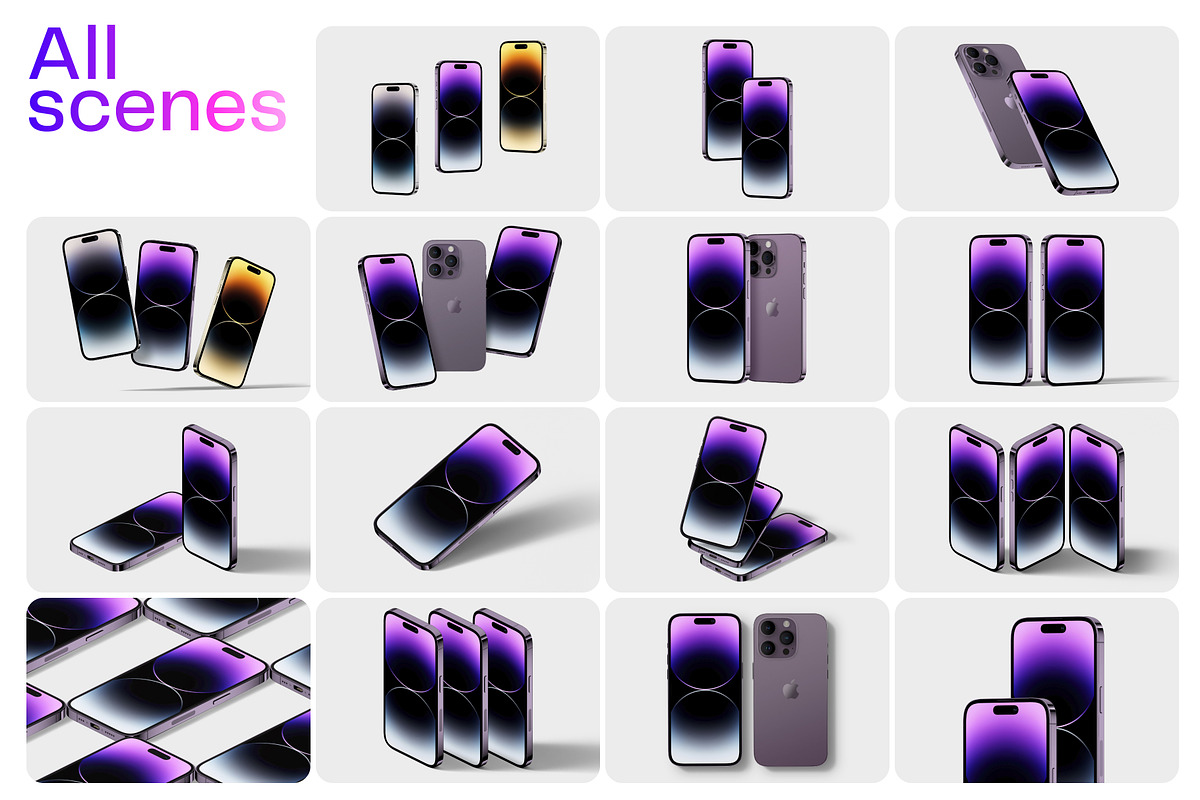 iPhone 14 pro mockups v2, an iPhone Mockup by Creatoom (Photo 12 of 12)