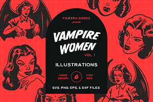 Retro Vampire Illustrations Bundle