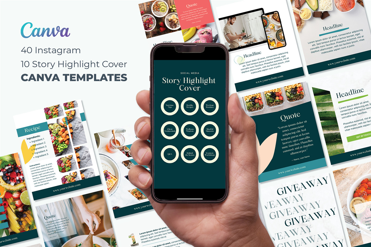 40 Instagram Post Templates - Canva, a Templates & Theme by LyonCreatives (Photo 1 of 7)