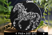 Horse Swirling Floral Pattern Equine, a Background Graphic by LaseredNinja (Thumbnail 2 of 7)