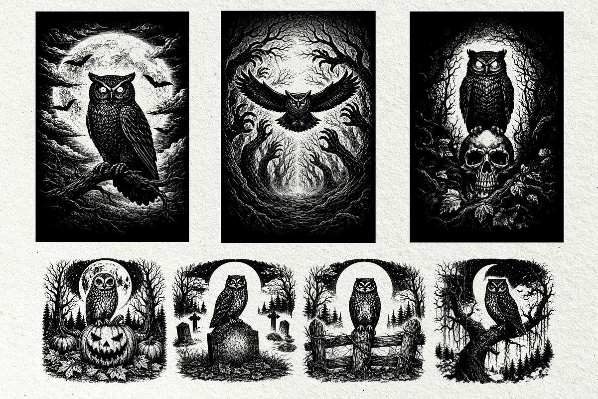 Halloween Owl SVG Graphics, a Seasonal Illustration by DENIDigitalArtSudio (Photo 3 of 6)