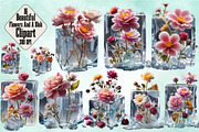 Beautiful Flowers And A Blob Clipart, a Seasonal Illustration by Craft Nest (Thumbnail 1 of 5)