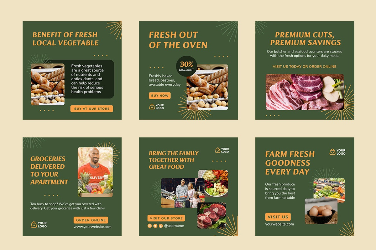 Grocery Instagram Post Template, a Social Media Template by FDR Studio (Photo 3 of 4)