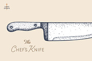 Butcher Knife. Hand drawn sketch, a Food Illustration by Foxys Graphic (Thumbnail 3 of 3)