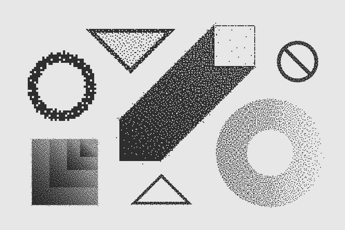 120 Vector Dither Textured Clip Arts, a Graphic by softulka (Photo 2 of 16)