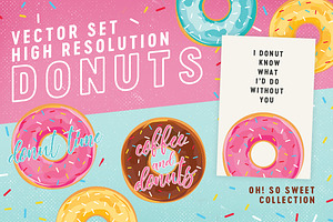 Donuts Vector Illustration Set