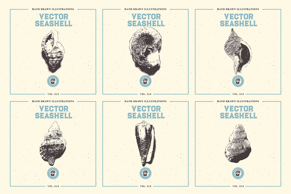 VECTOR SEASHELL HAND DRAWN BUNDLE 22, an Illustration by pawellpi (Photo 8 of 10)