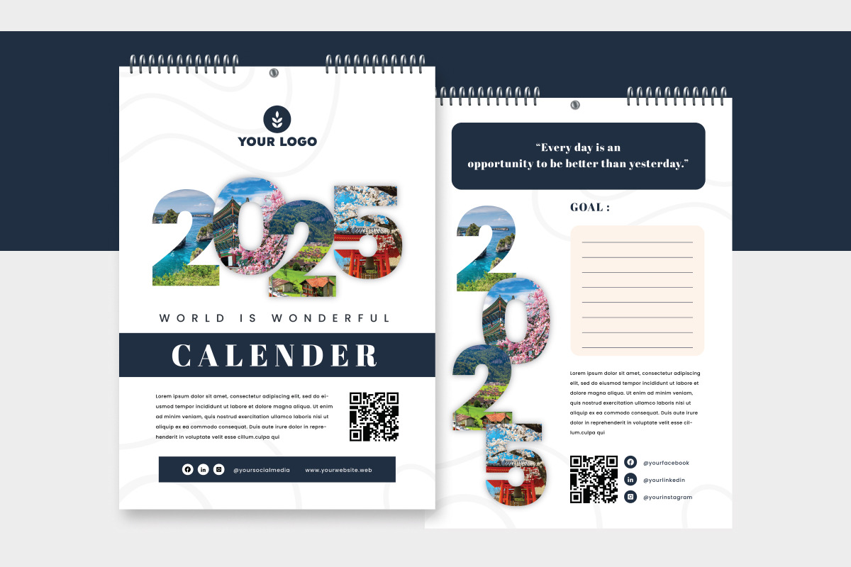 Wall Calendar Template V2, a Stationery Template by trabaskriya (Photo 3 of 3)