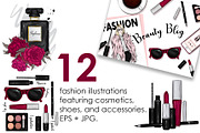 12 fashion illustrations cosmetics, an Object Illustration by Vitaliy Grin (Thumbnail 1 of 3)