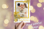 Boho Holiday Photo Card PSD Template, a Card Template by PSD templates and Photos (Thumbnail 1 of 4)