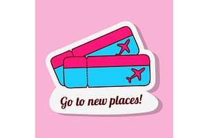 Going to new places with tickets, a Transportation Illustration by okskukuruza