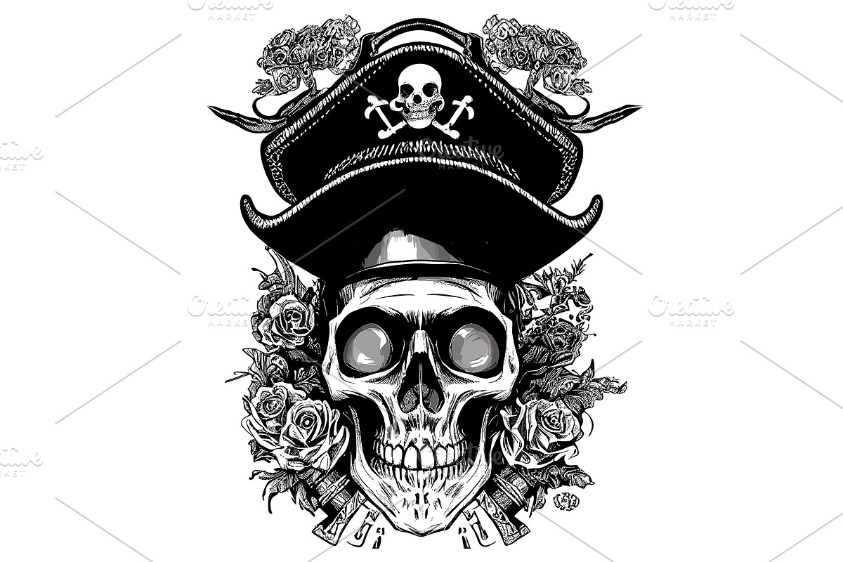 Pirate skull illustration, an Illustration by optimism (Photo 2 of 4)