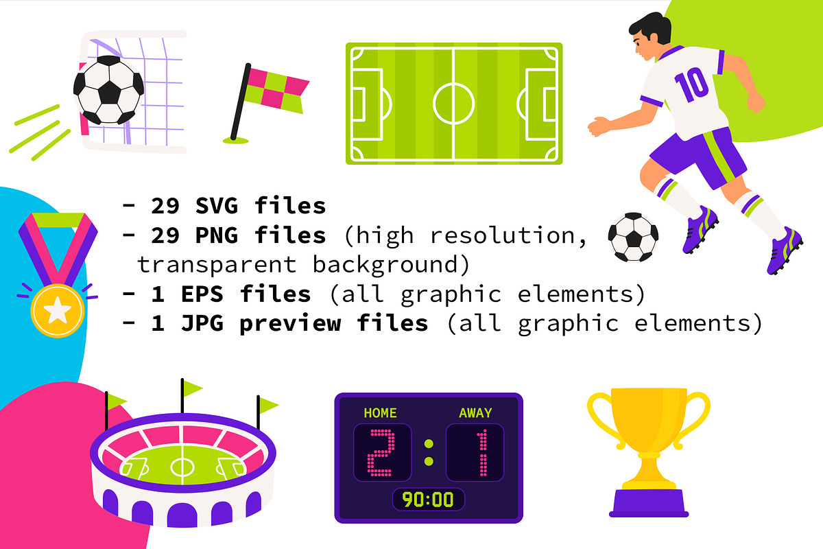 Football Match Vector Clipart Pack, a Sport Illustration by NataKa (Photo 4 of 4)