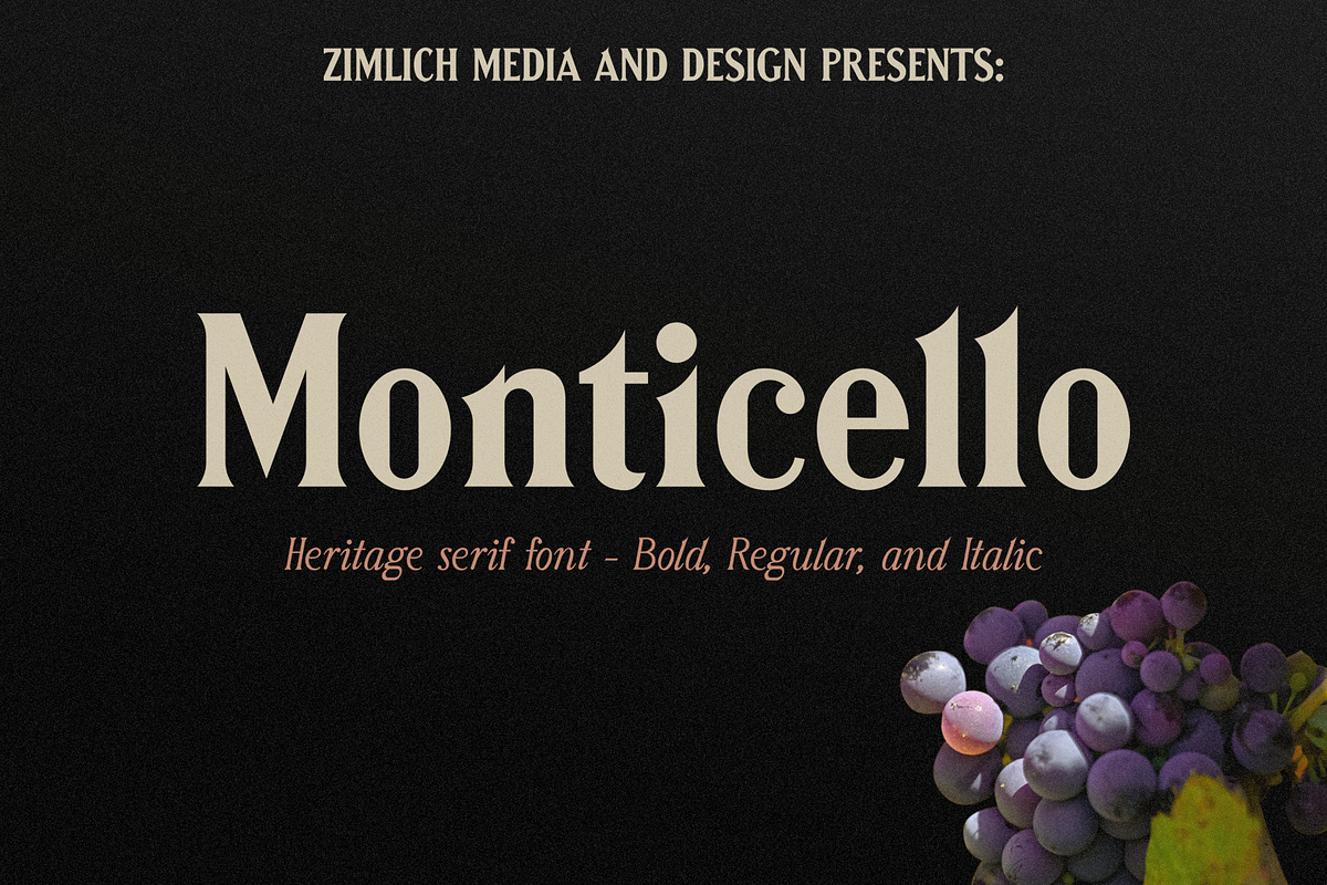 Monticello - Heritage Serif Typeface, a Serif Font by ZimlichMediaDesign (Photo 1 of 10)