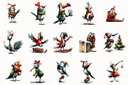 Quirky Christmas Birds Clipart, an Illustration by OK Design (Thumbnail 3 of 6)