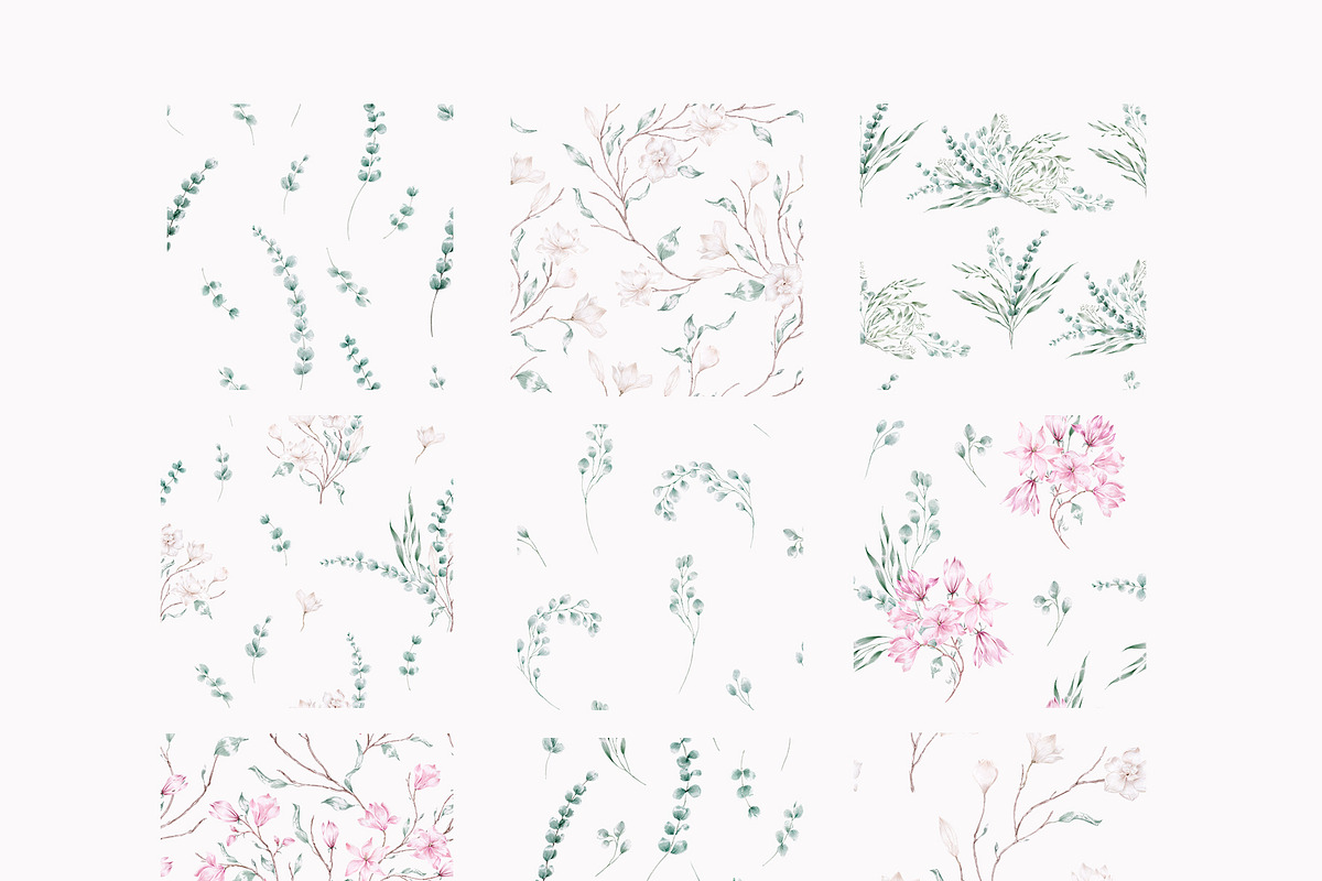 Elegant magnolias and eucalyptus, an Illustration by astelenadesign (Photo 5 of 16)