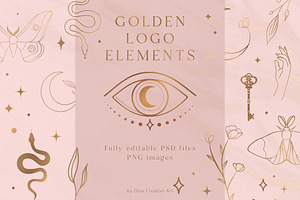 Golden Logo Elements. Esoteric