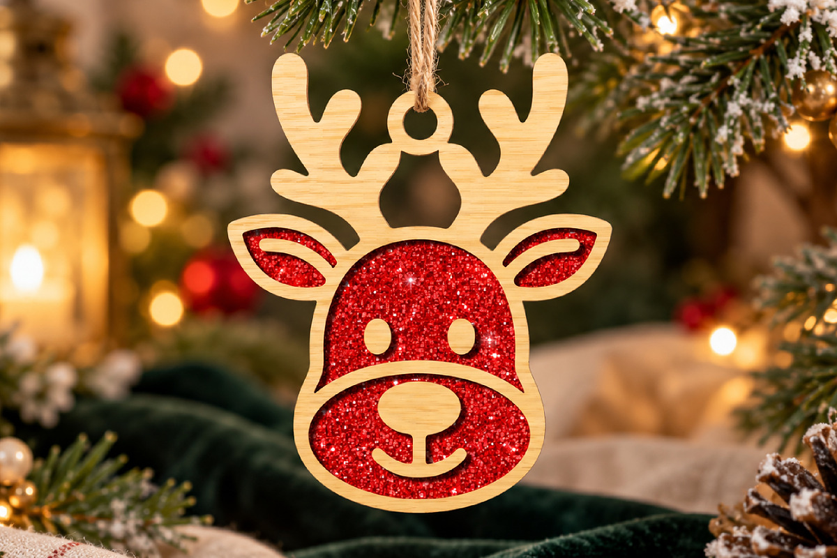 Reindeer Christmas Ornament SVG, an Object Graphic by DreamCafeArt (Photo 2 of 3)