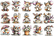 Whimsical Easter Animals Clipart, an Illustration by OK Design (Thumbnail 3 of 6)