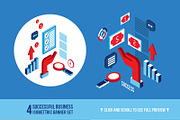 Successful business isometric banner, a Work Illustration by Anttoniu (Thumbnail 1 of 3)